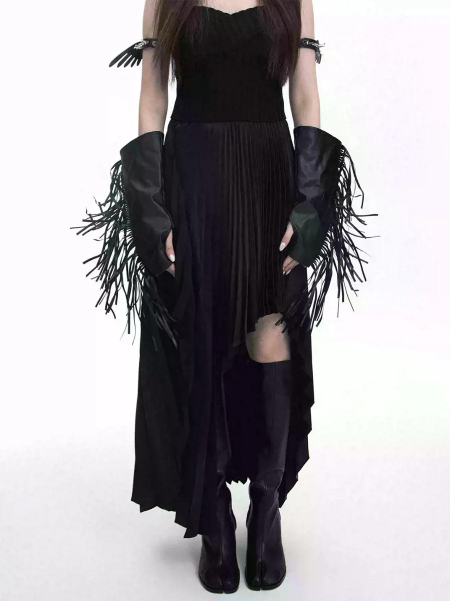 SS2L | Gothic Fringed Fingerless Arm Sleeves - 4