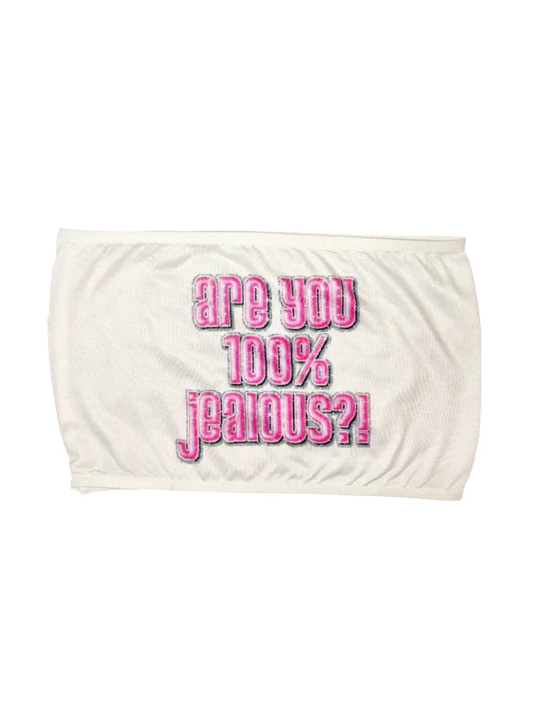 Y2ksIut | Y2K Letter Print Strapless Tube Top