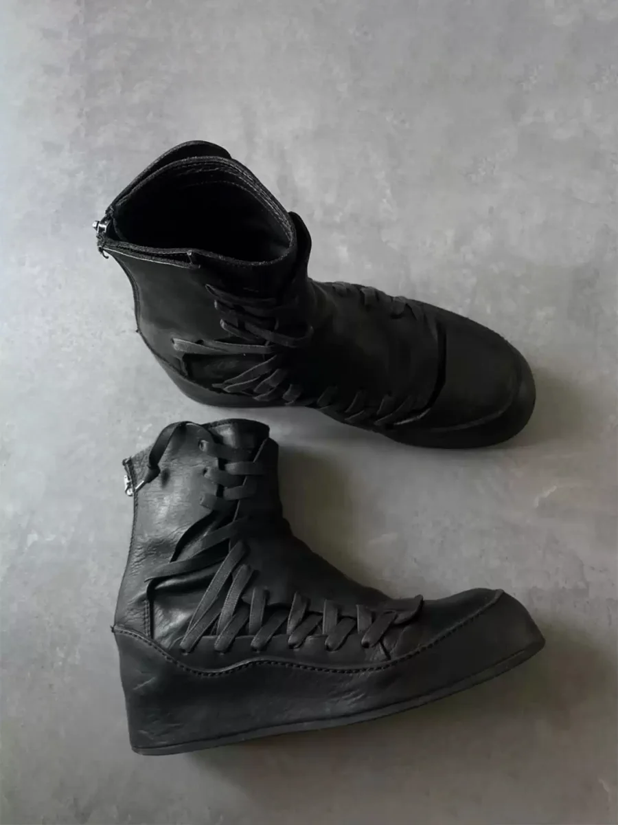 DLMNX | Retro Lace-Up Platform Ankle Boots - 3
