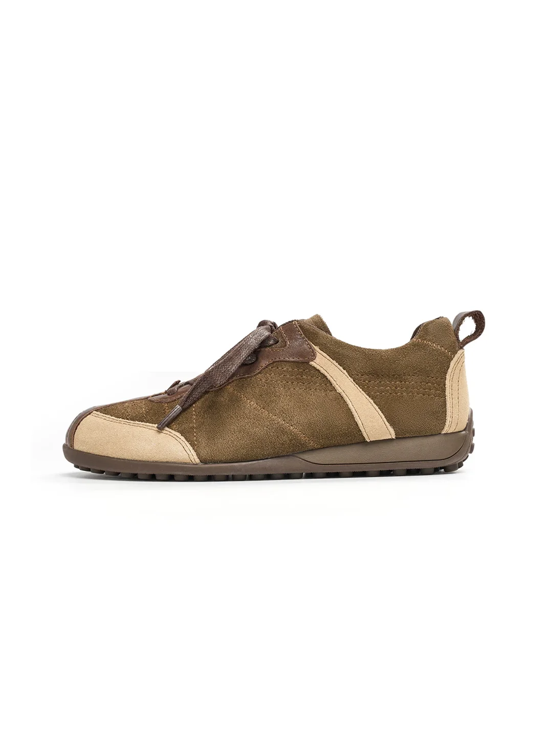 EBLAN | Colorblock Leather Thick-Sole Retro Trainers
