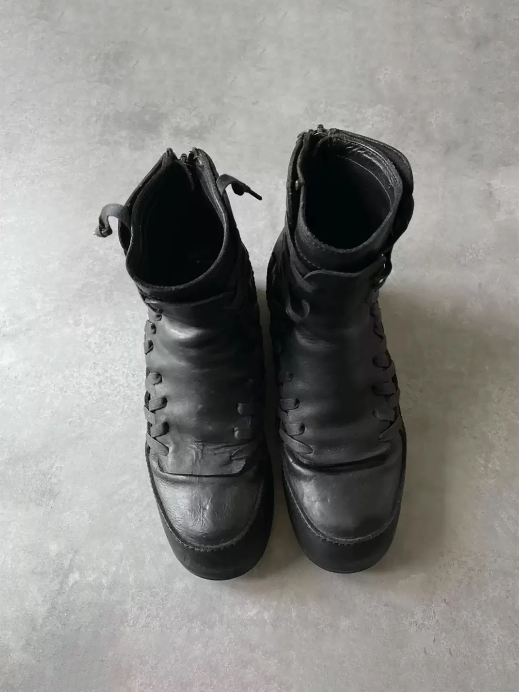 DLMNX | Retro Lace-Up Platform Ankle Boots