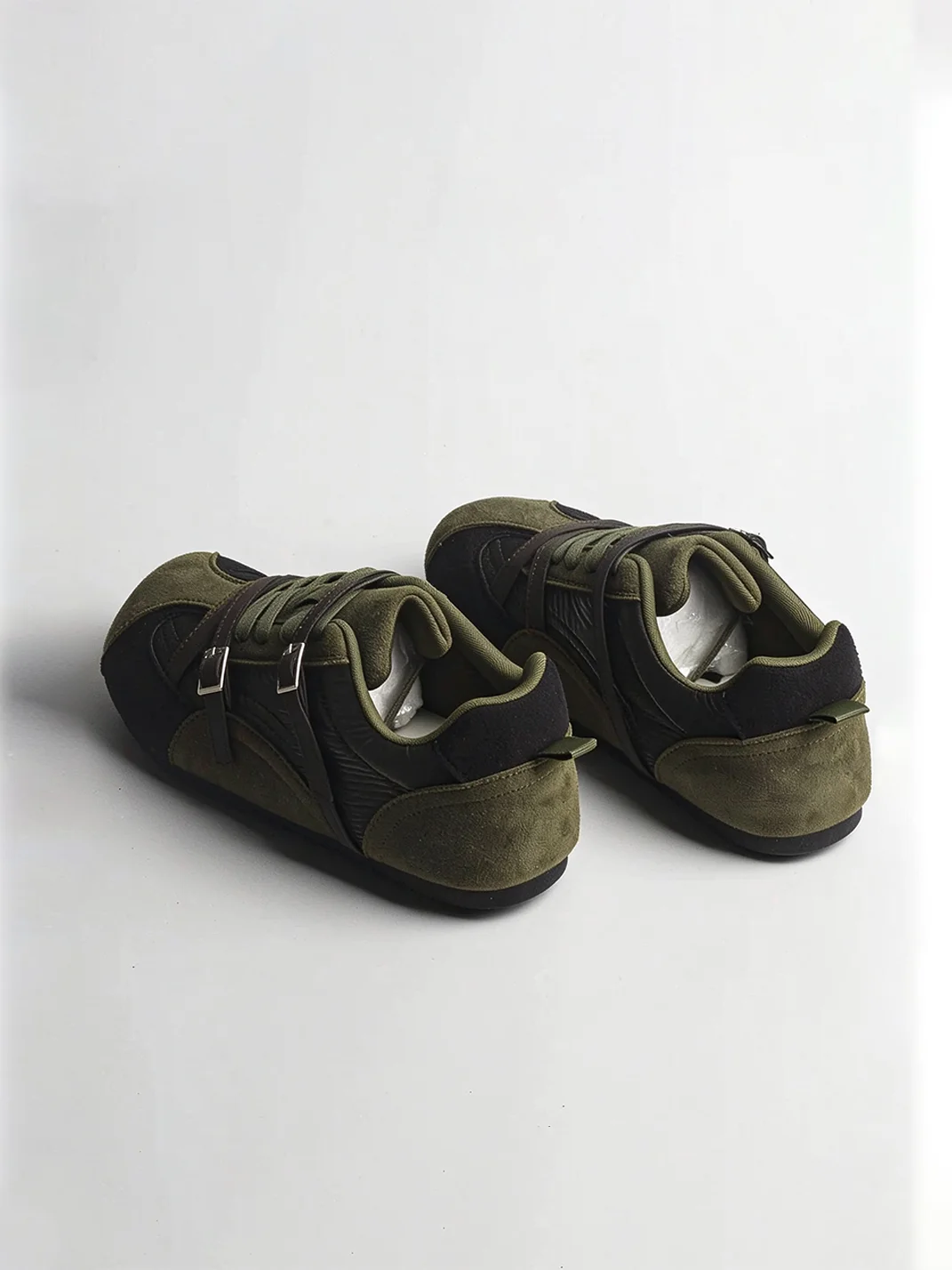Jpoetry | Retro Colorblock Buckle Lace-Up Sneakers
