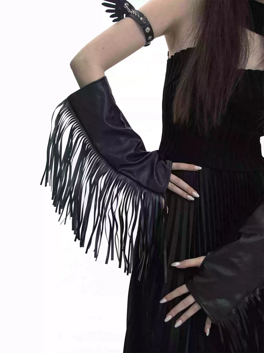 SS2L | Gothic Fringed Fingerless Arm Sleeves - 2