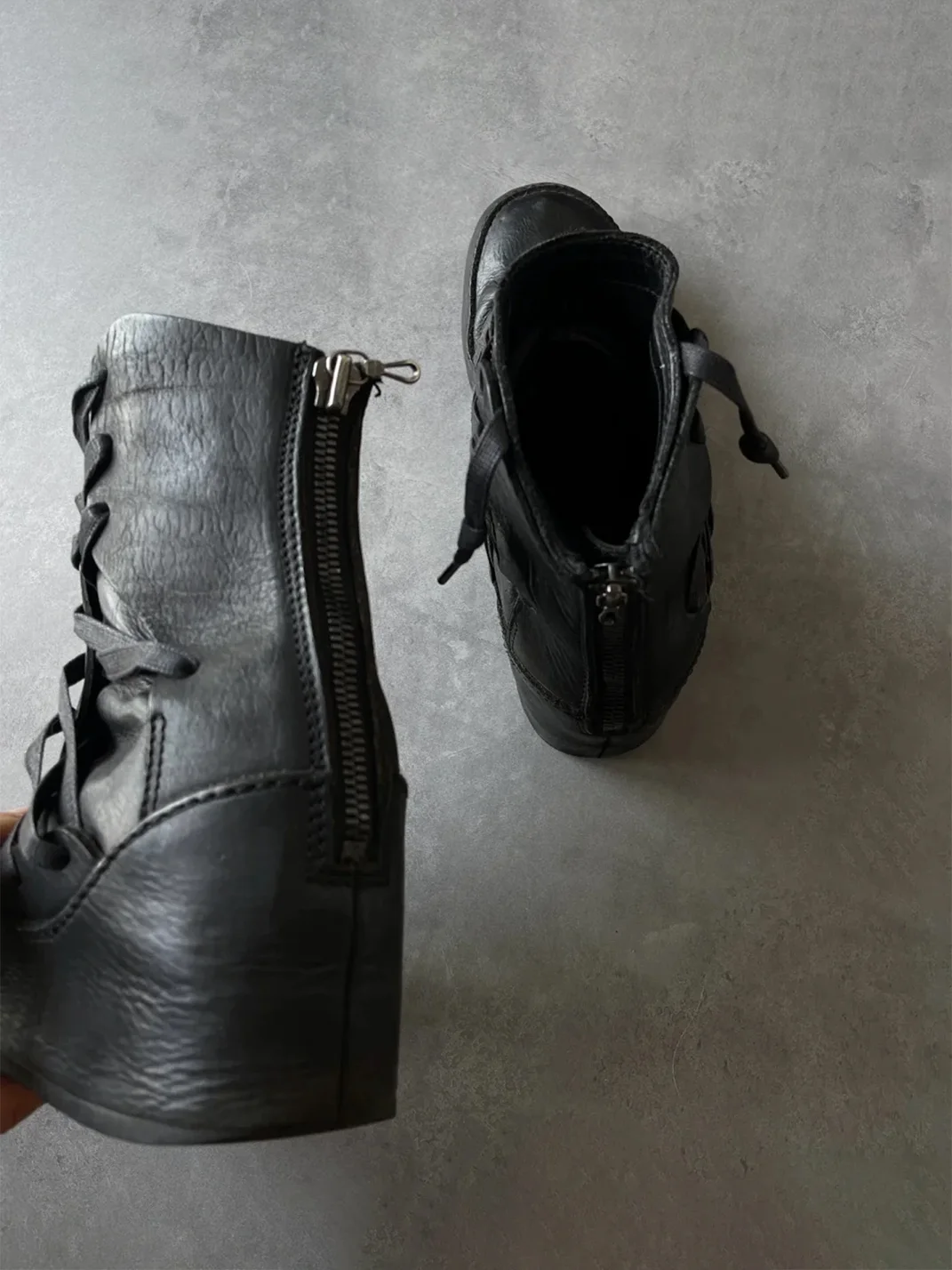DLMNX | Retro Lace-Up Platform Ankle Boots