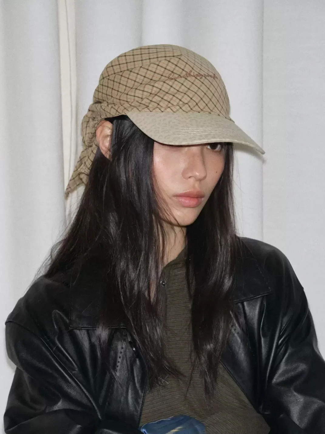 Something needs | Plaid Patchwork Tie-Back Baseball Cap