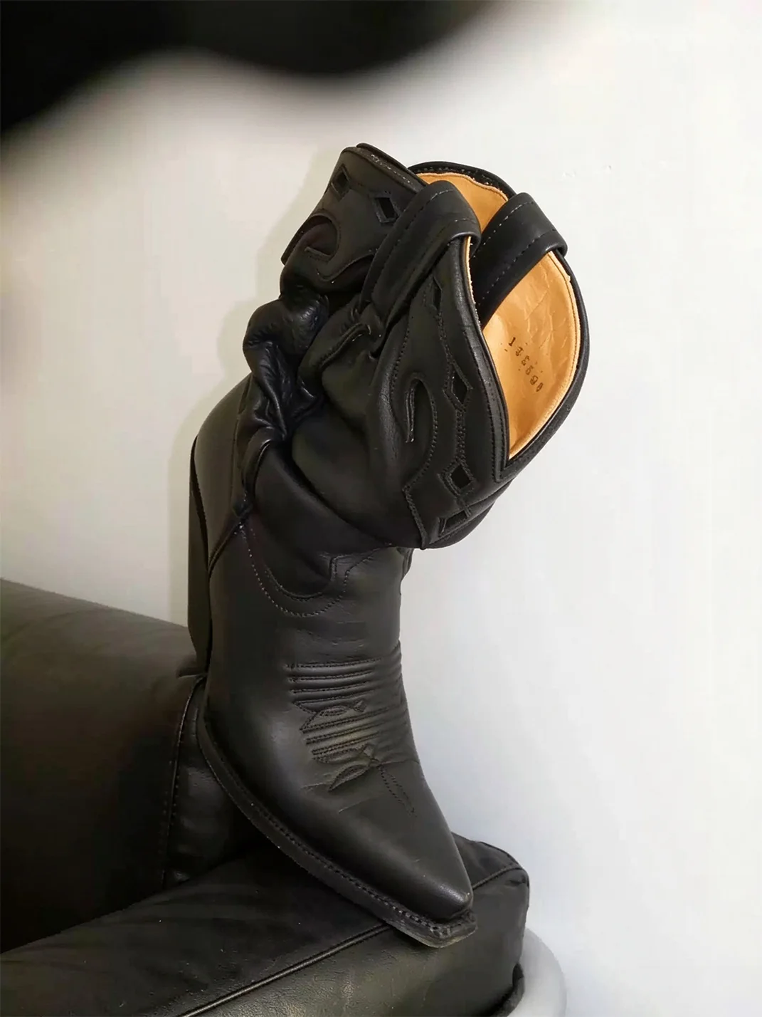 DLMNX | Embroidered Pointed-Toe High-Heel Western Ankle Boots