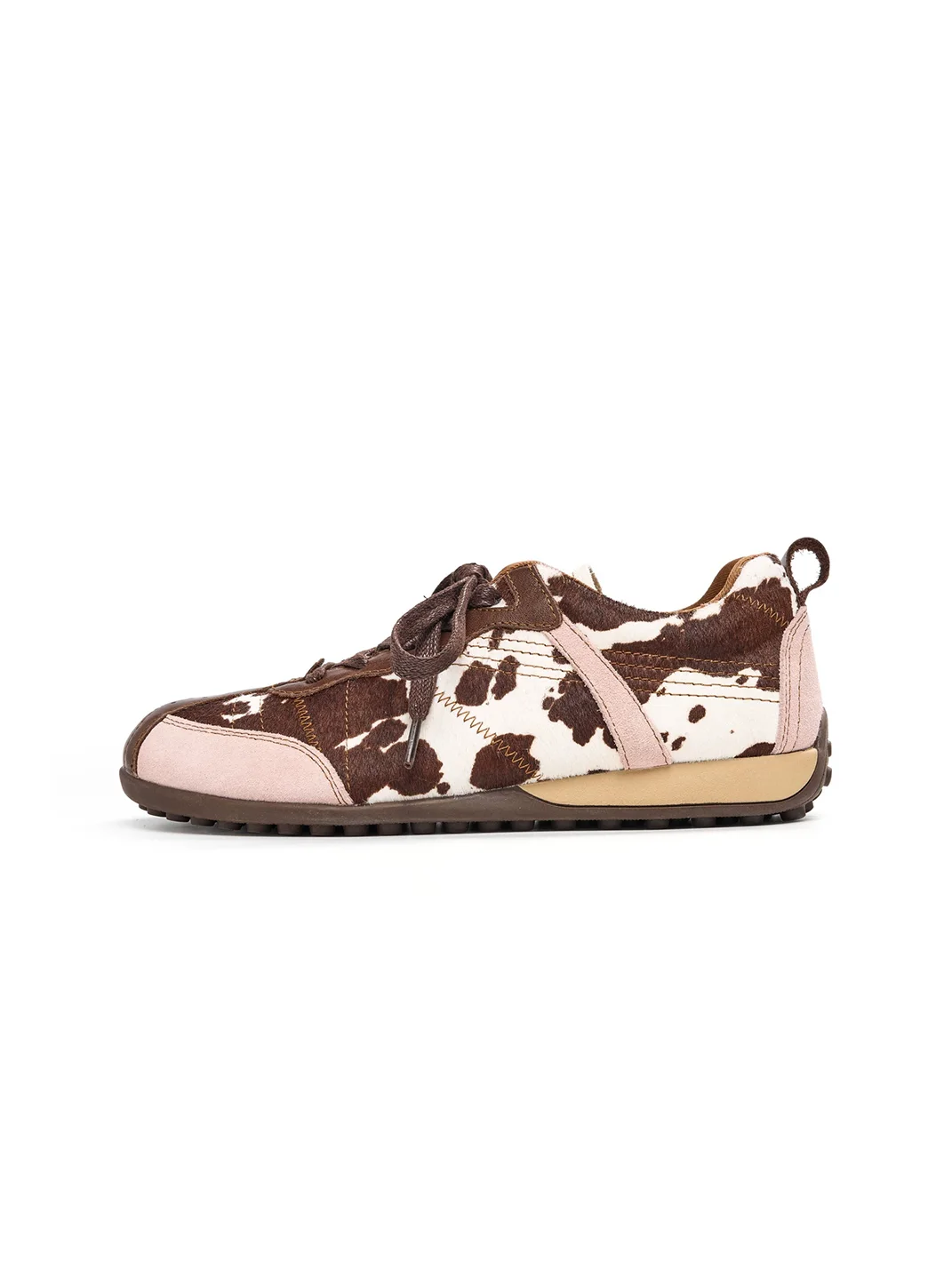 EBLAN | Colorblock Leather Thick-Sole Retro Trainers