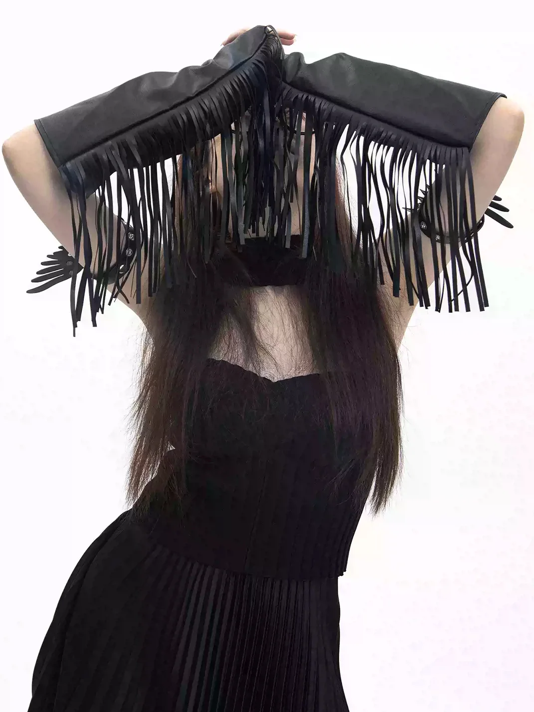 SS2L | Gothic Fringed Fingerless Arm Sleeves