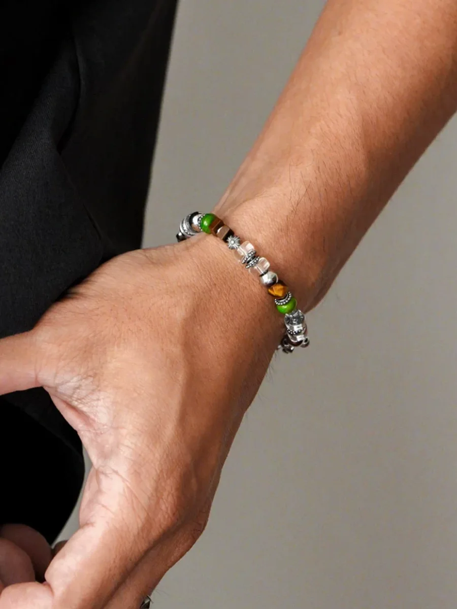 1sman | Minimalist Clear Crystal Beaded Bracelet - 4