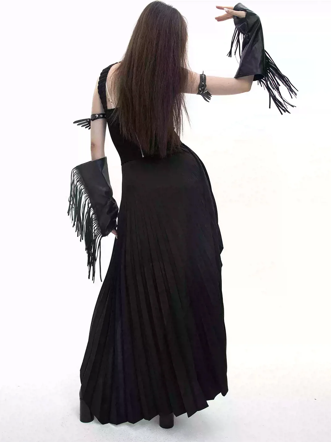 SS2L | Gothic Fringed Fingerless Arm Sleeves
