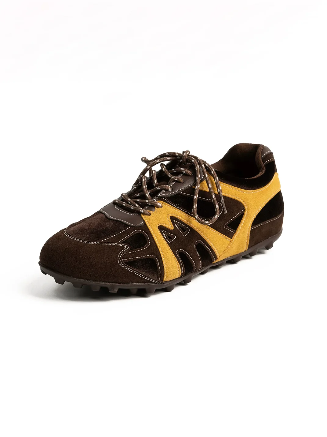 ZHUDAGE | Retro Leather Panel Sneakers