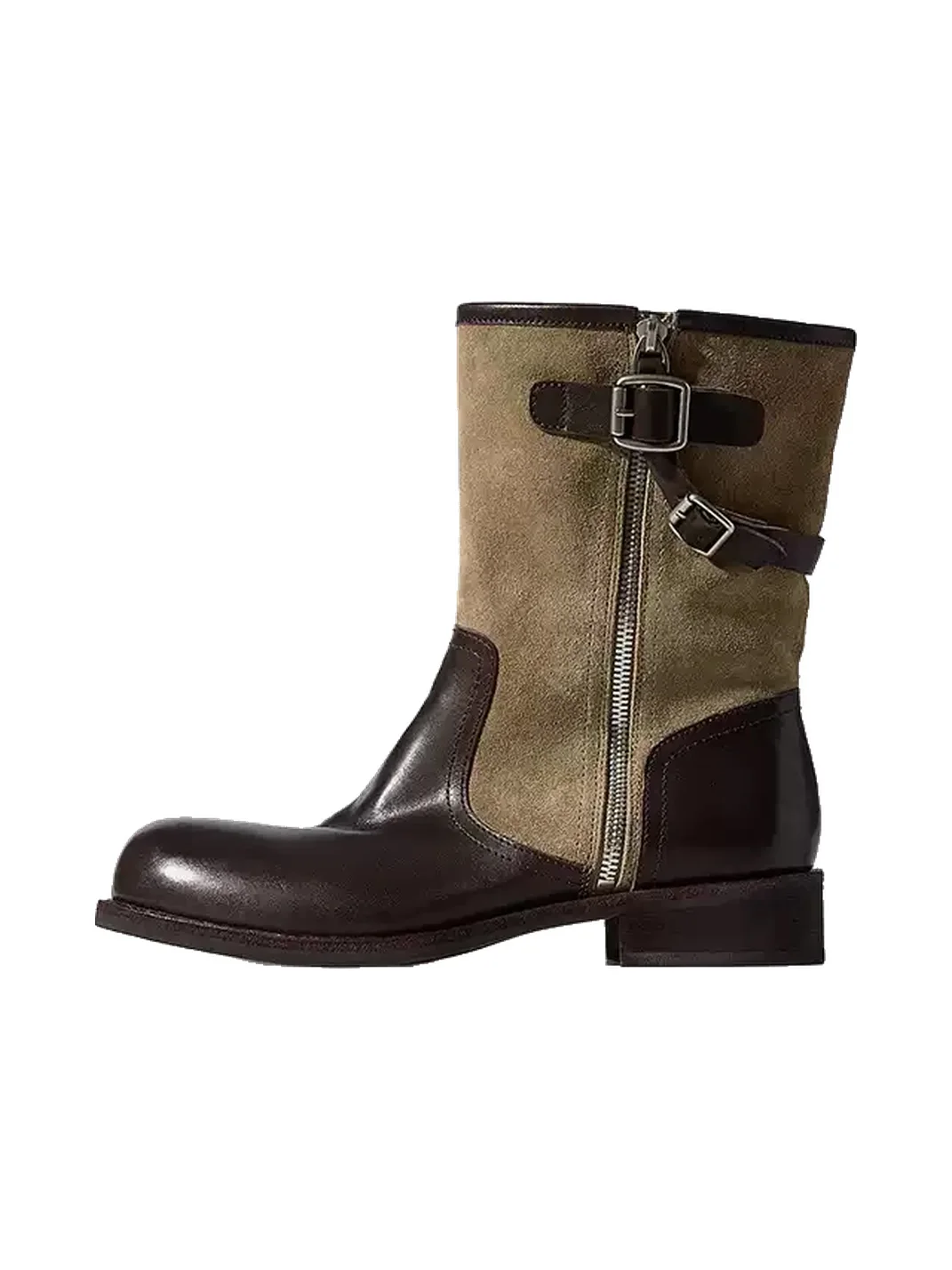 LMLStudio | Buckle Western Block Heel Boots