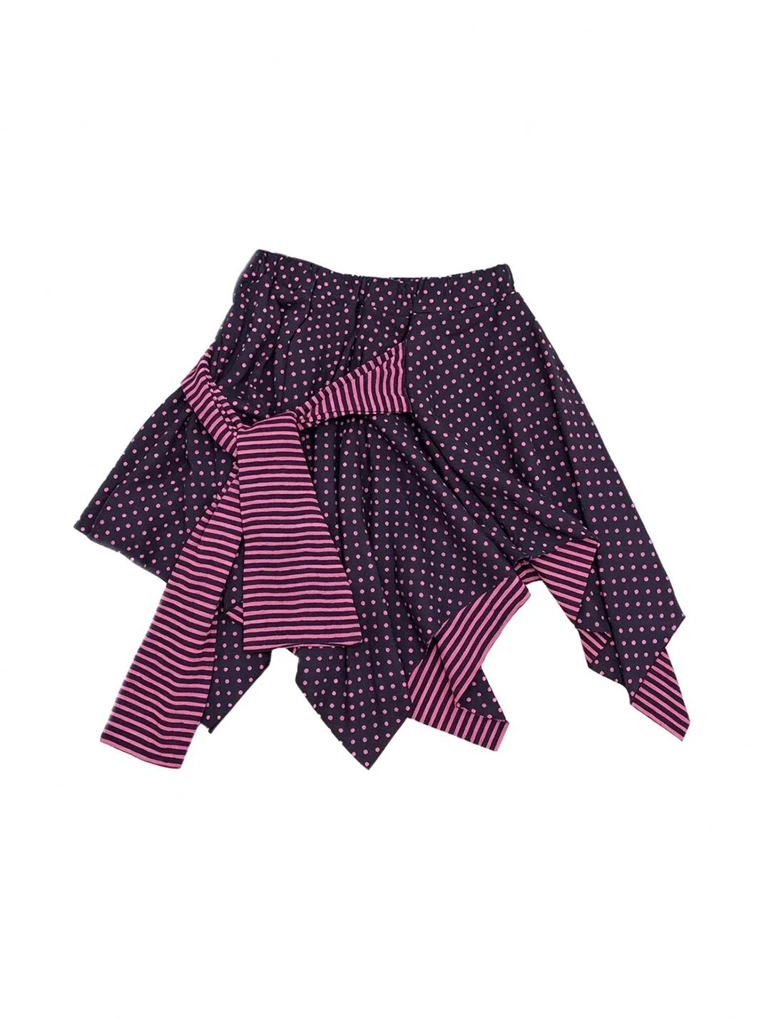 Bae bi | Polka Dot And Stripe Patchwork Long-Sleeve Top