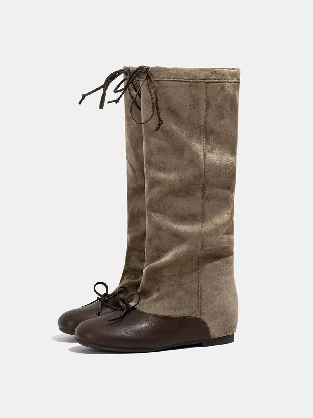LMDD | Colorblock Bow Slouch Tall Boots