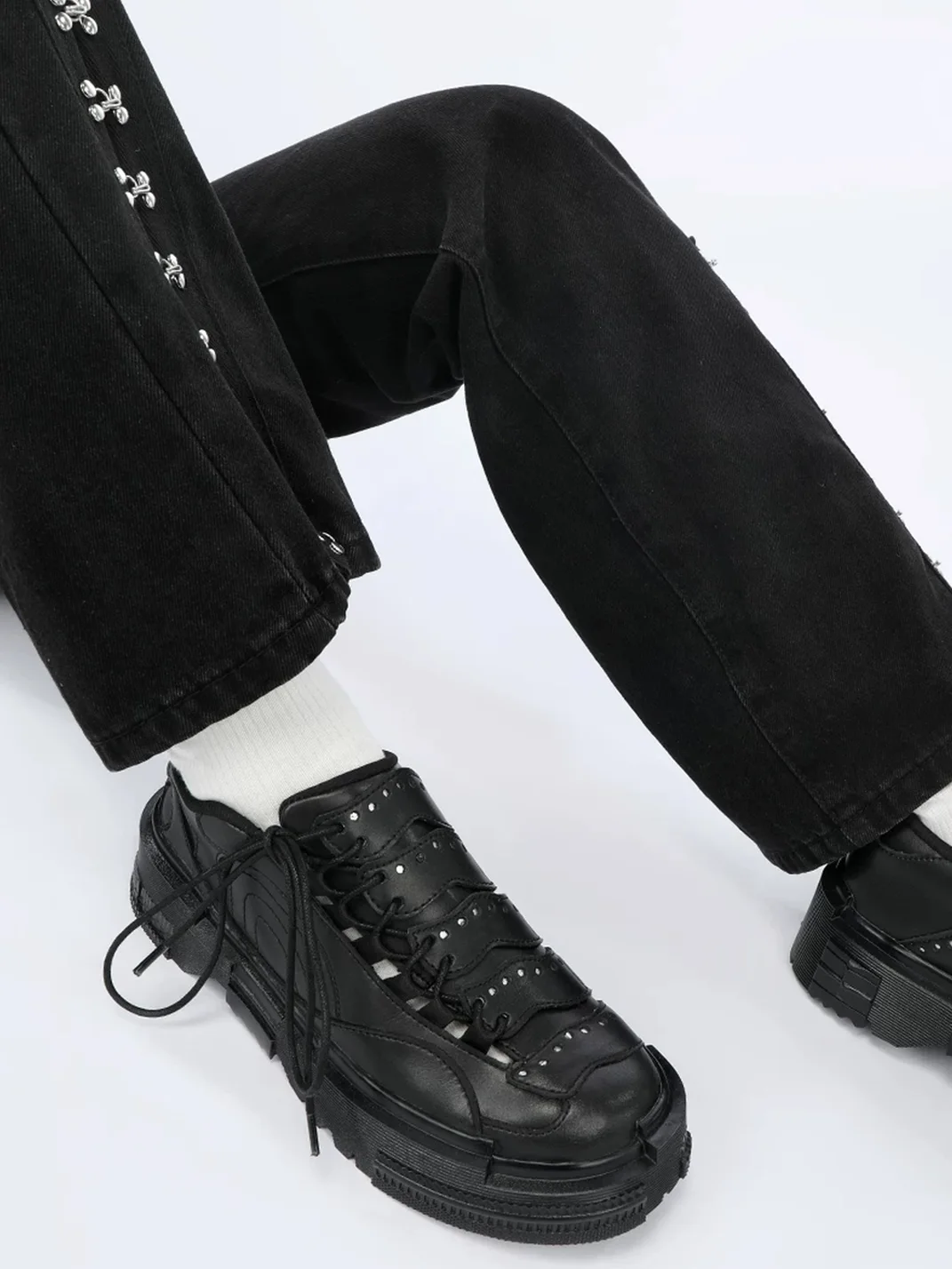 EMYLD | Black Chunky Derby Shoes