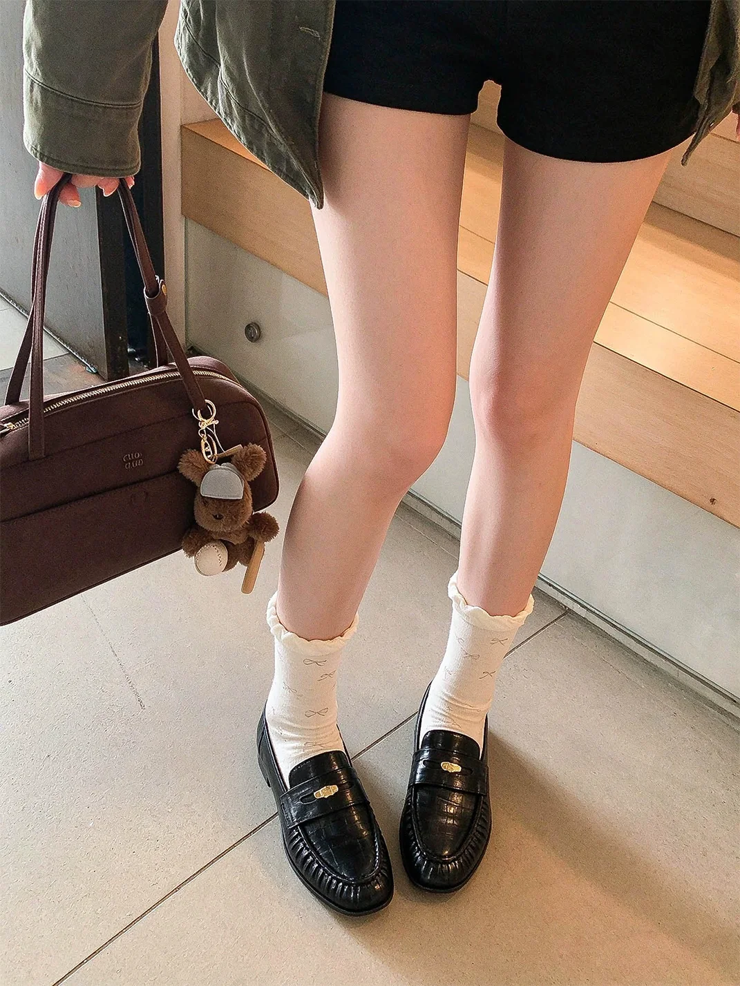 RONGRONG BABY | Eel-Textured Chunky-Heel Slip-On Loafers
