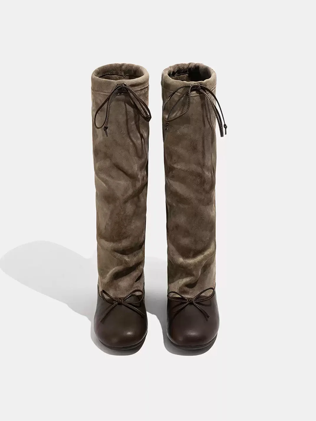 LMDD | Colorblock Bow Slouch Tall Boots