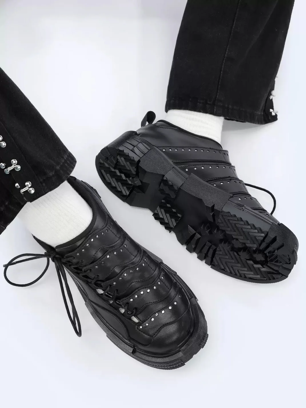 EMYLD | Black Chunky Derby Shoes