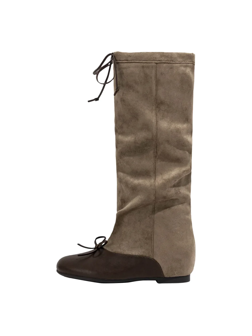 LMDD | Colorblock Bow Slouch Tall Boots