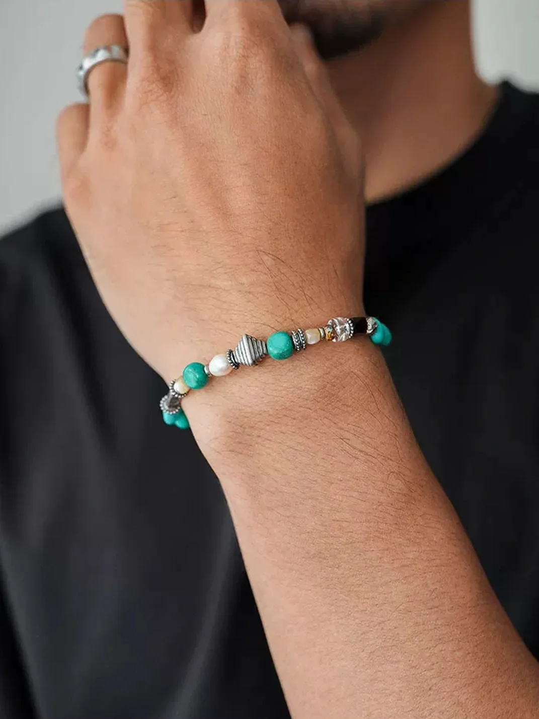 1sman | Two-Tone Pearl Beaded Bracelet