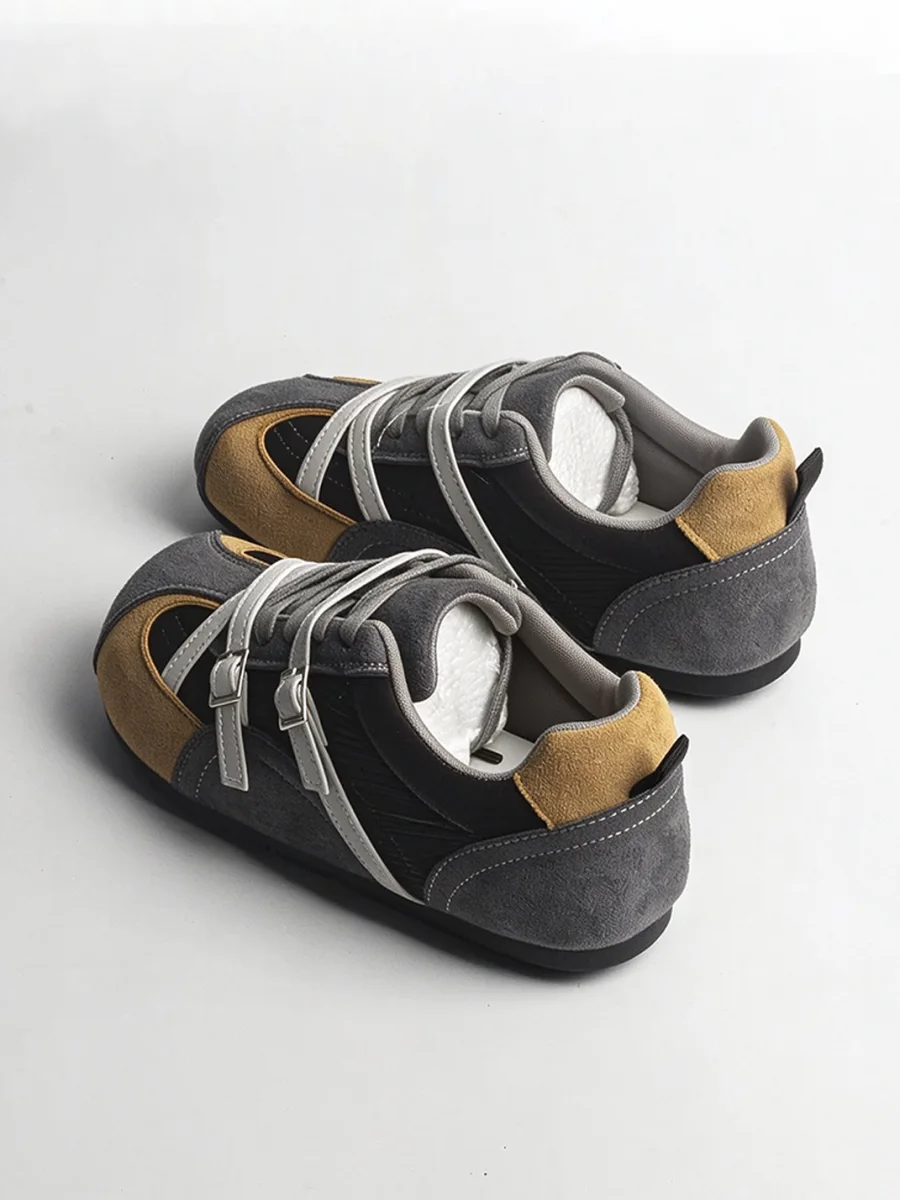Jpoetry | Retro Colorblock Buckle Lace-Up Sneakers - 3