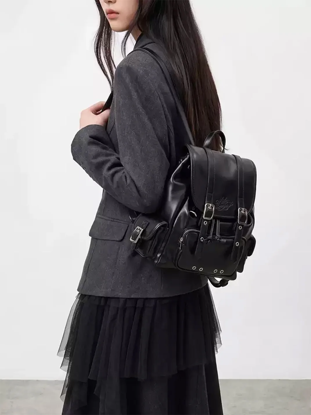 Mule Donkey | Black Flap Backpack