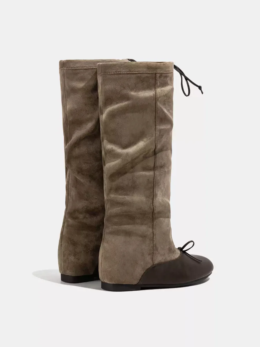 LMDD | Colorblock Bow Slouch Tall Boots - 4