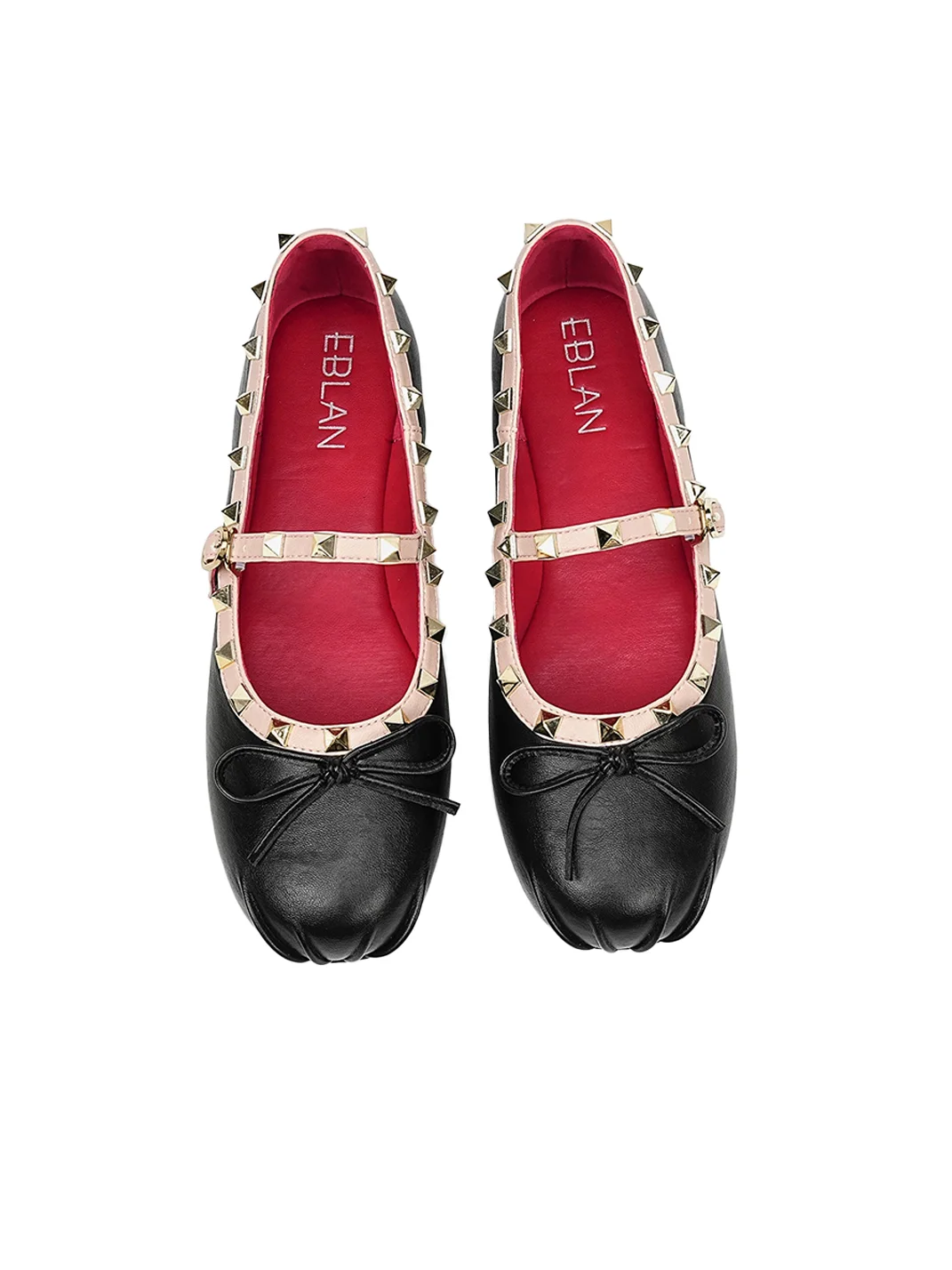 EBLAN | Studded Bow Mary Jane Ballet Flats