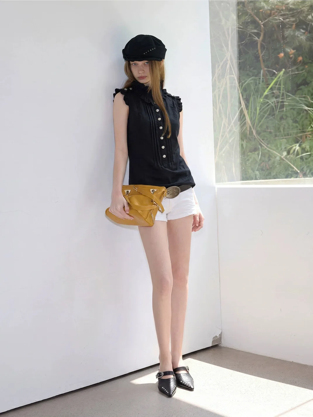 Mooreyu Atelier | Studded Leather Closed-Toe Stiletto Mules