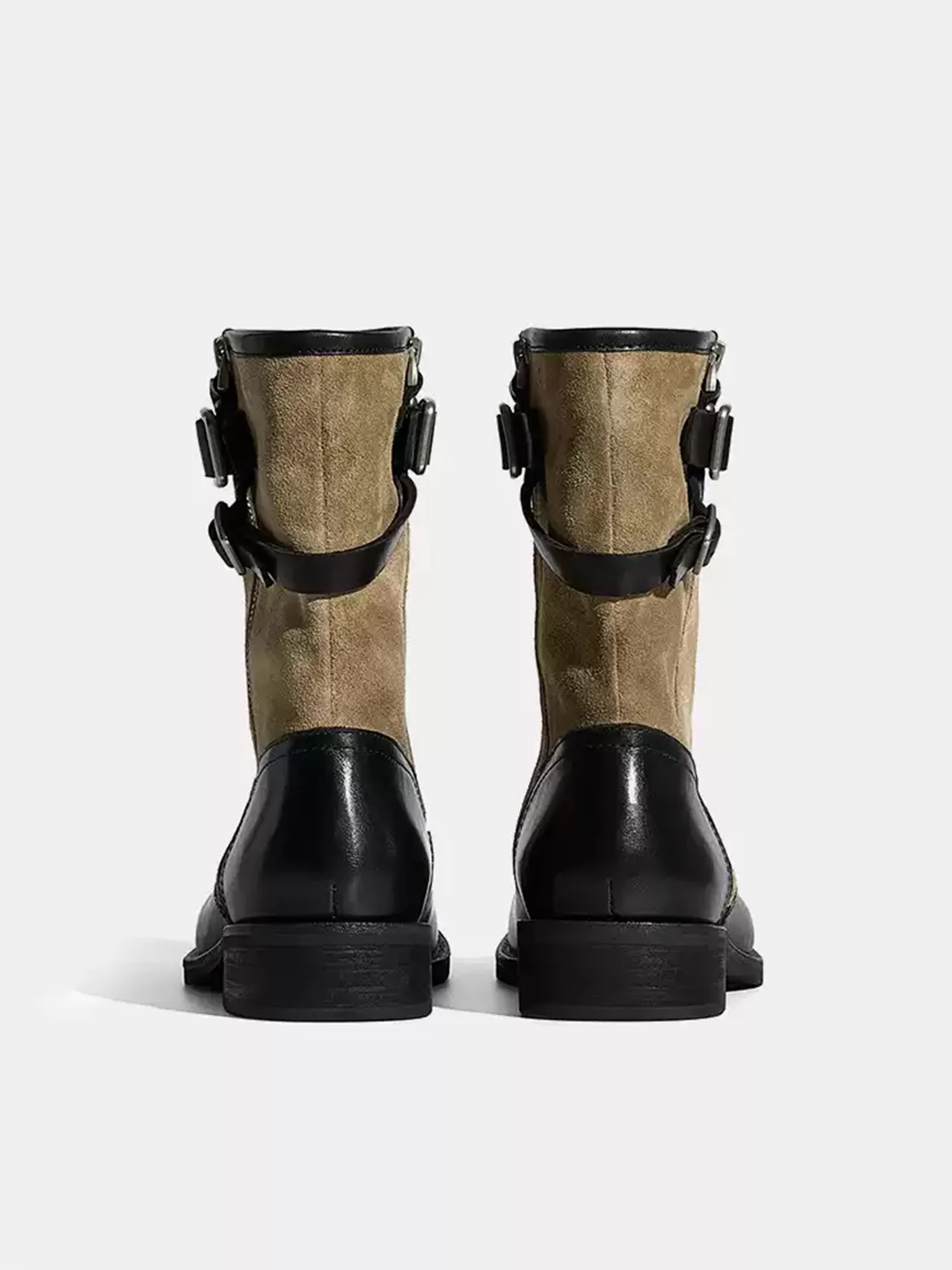 LMLStudio | Buckle Western Block Heel Boots
