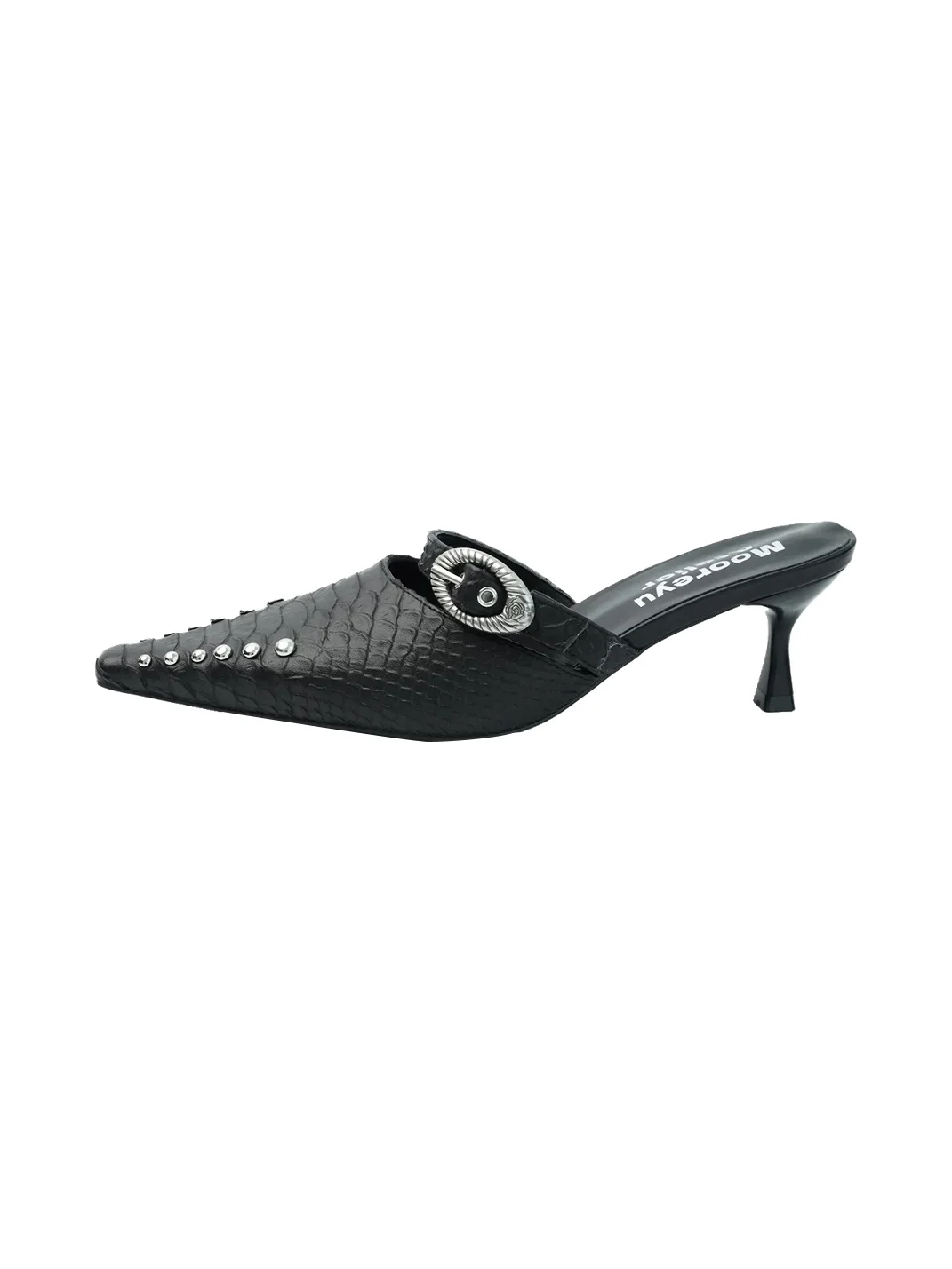 Mooreyu Atelier | Studded Leather Closed-Toe Stiletto Mules
