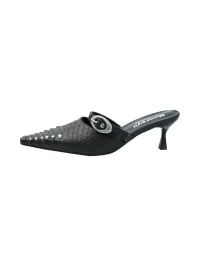 Mooreyu Atelier | Studded Leather Closed-Toe Stiletto Mules