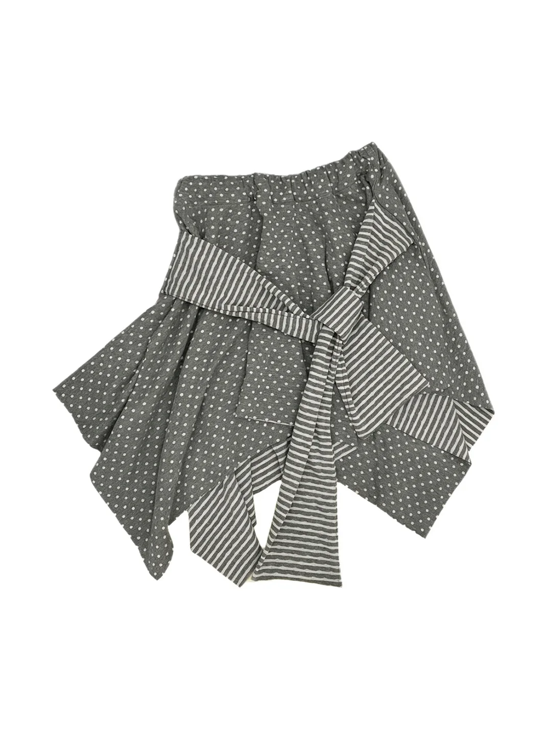Bae bi | Polka Dot And Stripe Patchwork Long-Sleeve Top