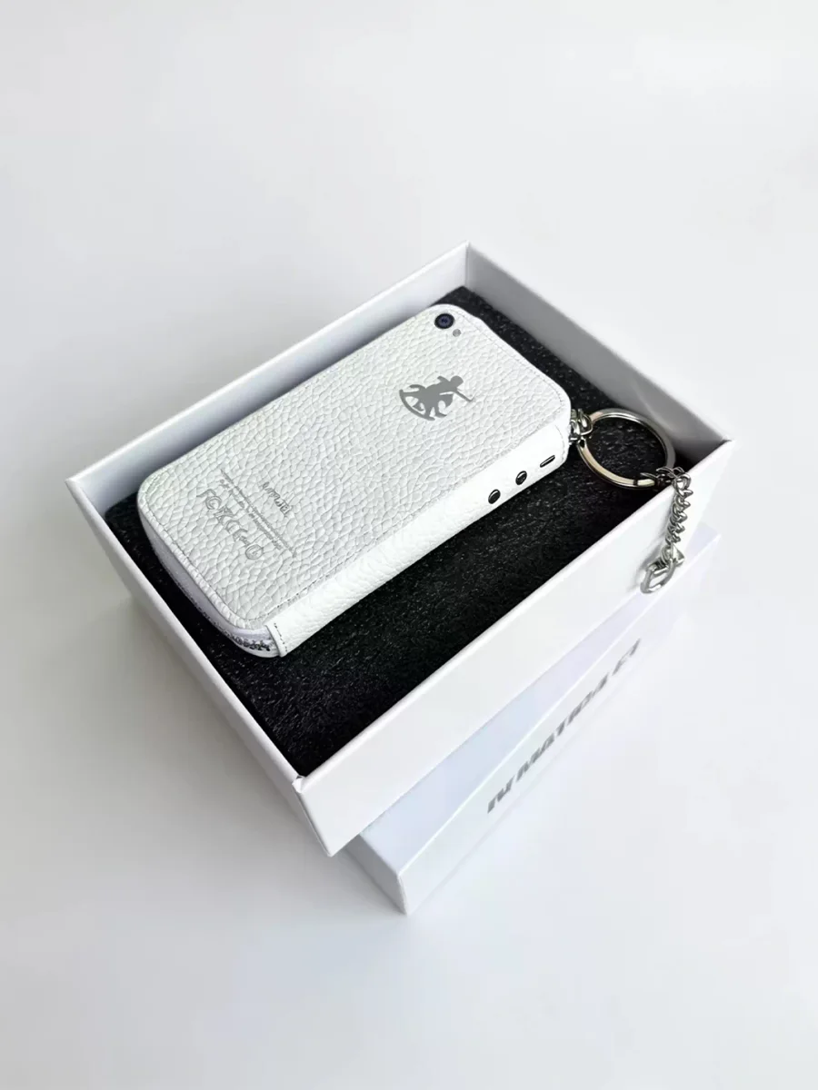 IV MATIC | Retro Pebbled Leather Card Holder Keychain - 4