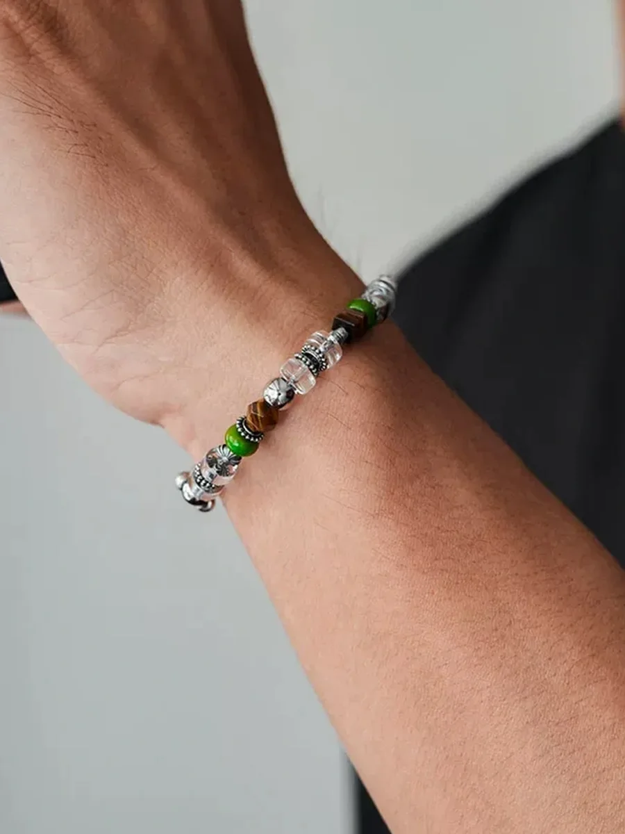 1sman | Minimalist Clear Crystal Beaded Bracelet - 2
