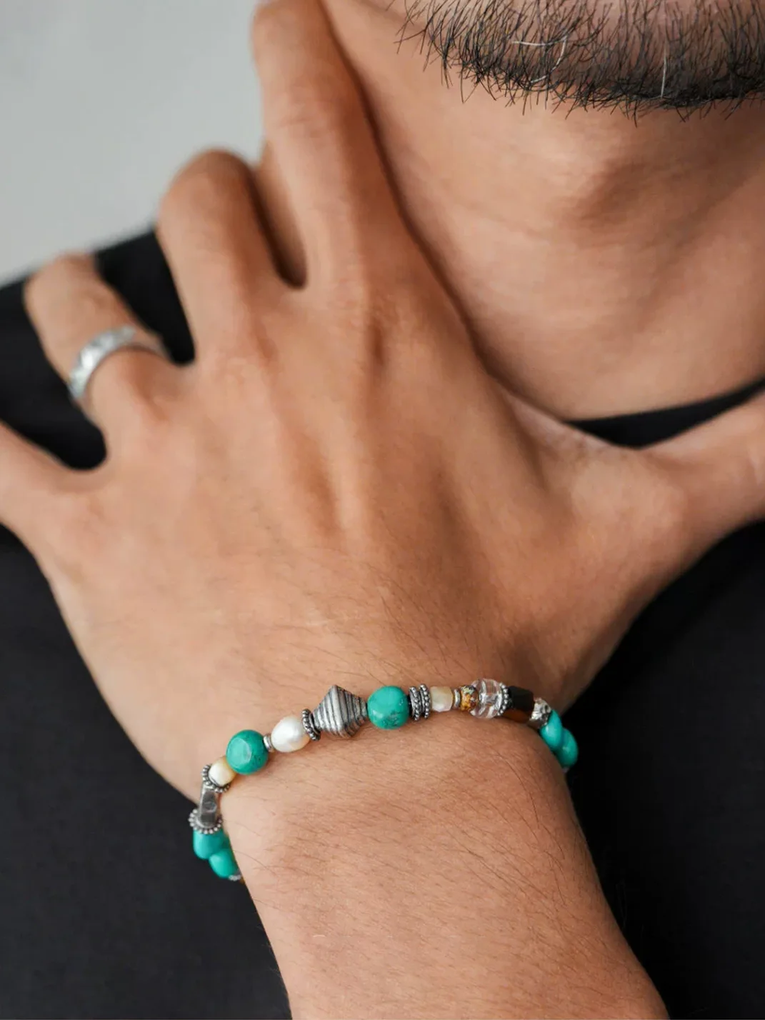 1sman | Two-Tone Pearl Beaded Bracelet