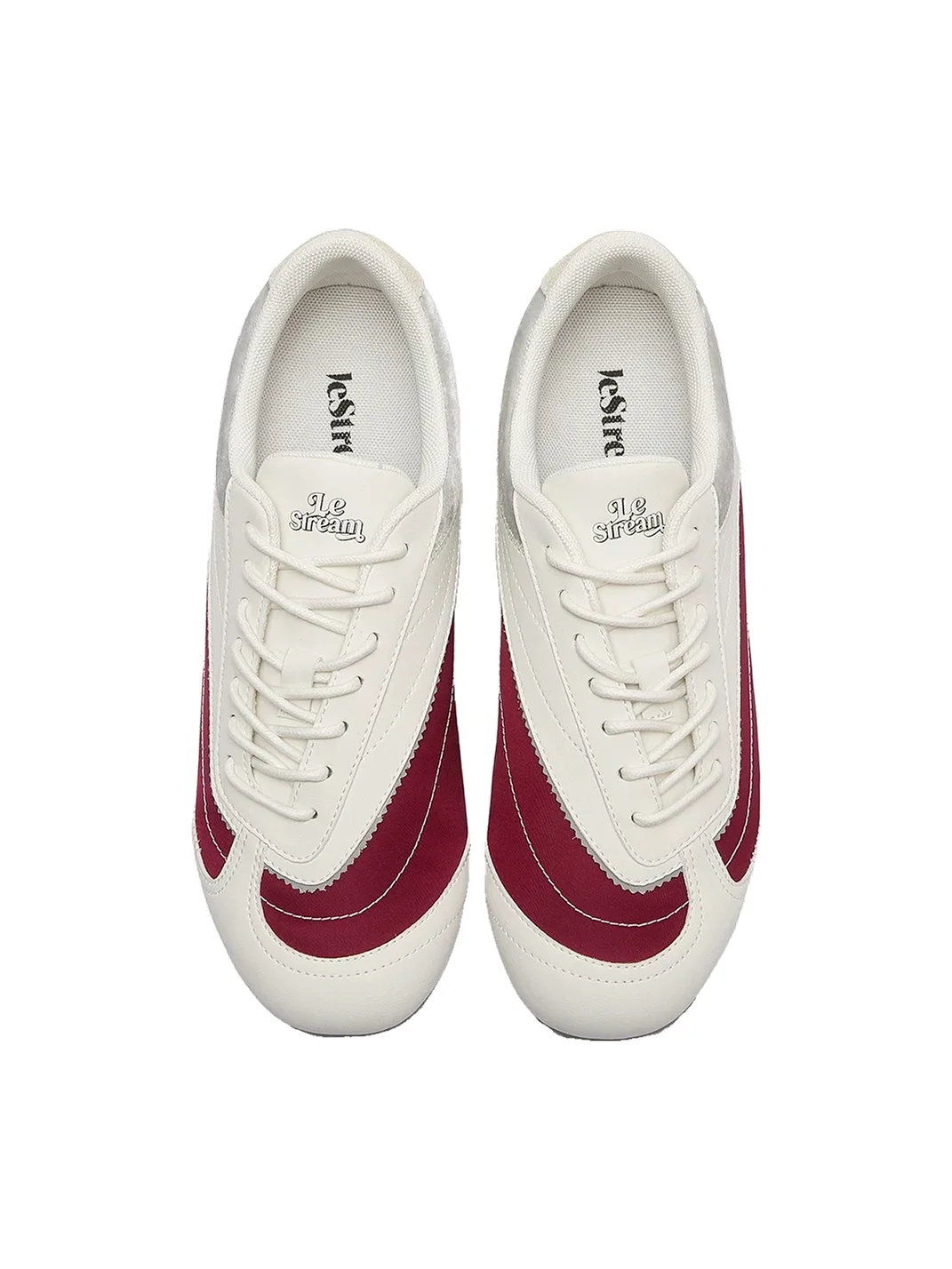 LeStream official | Red White Color-Block Retro Trainer Sneakers