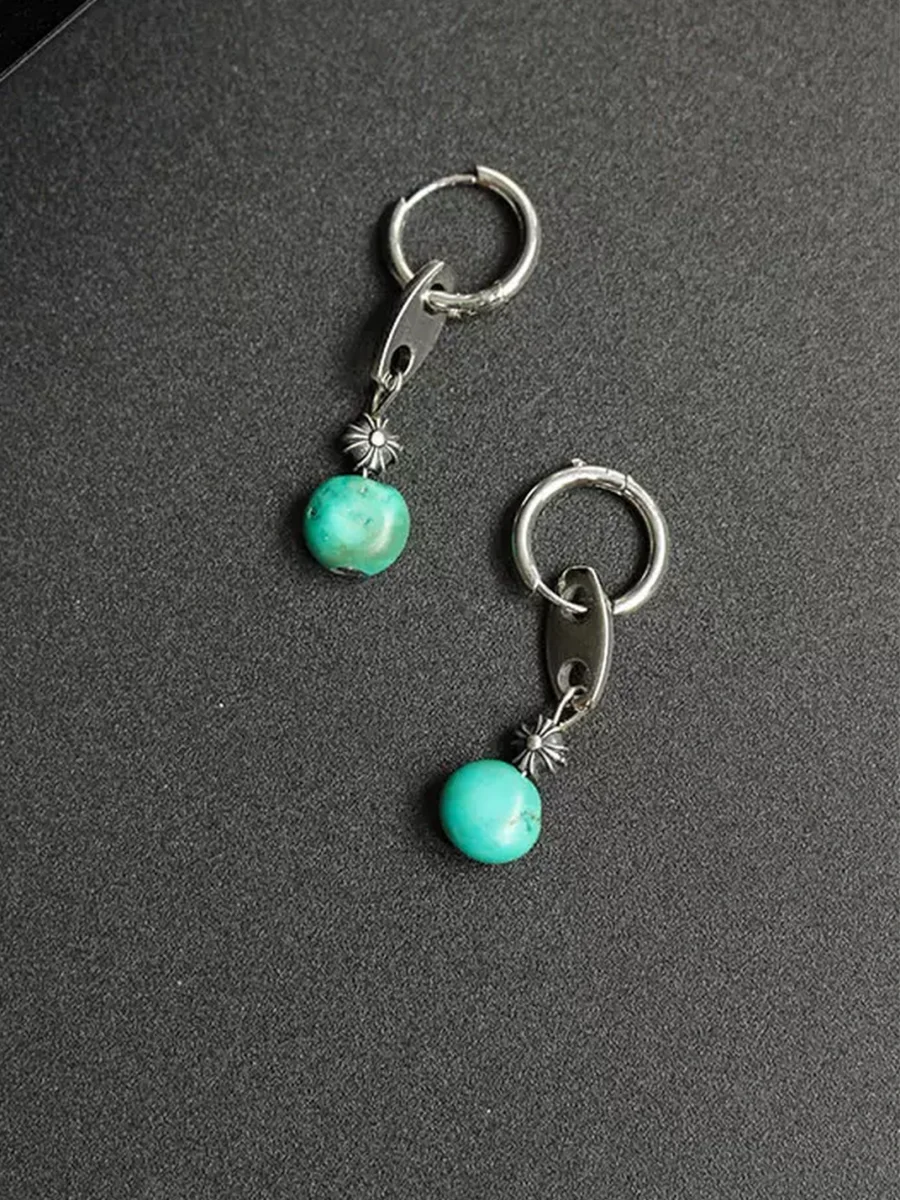 1sman | Vintage Ethnic Green Drop Earrings - 4