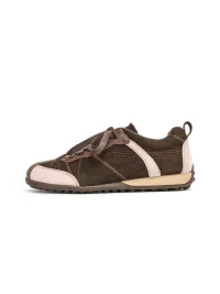 EBLAN | Colorblock Leather Thick-Sole Retro Trainers