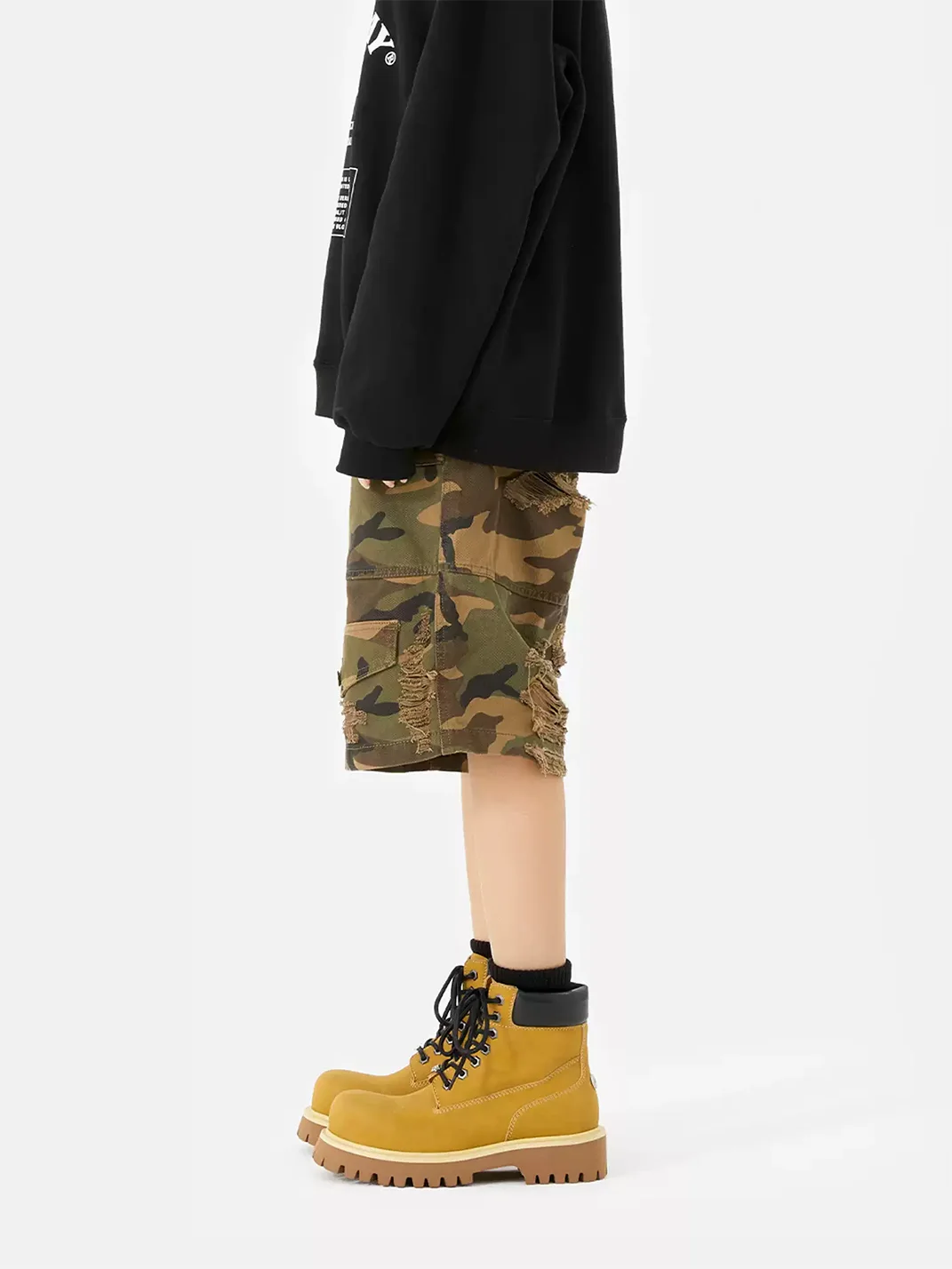 SENGUOGUO | High-Top Thick-Sole Derby Boots