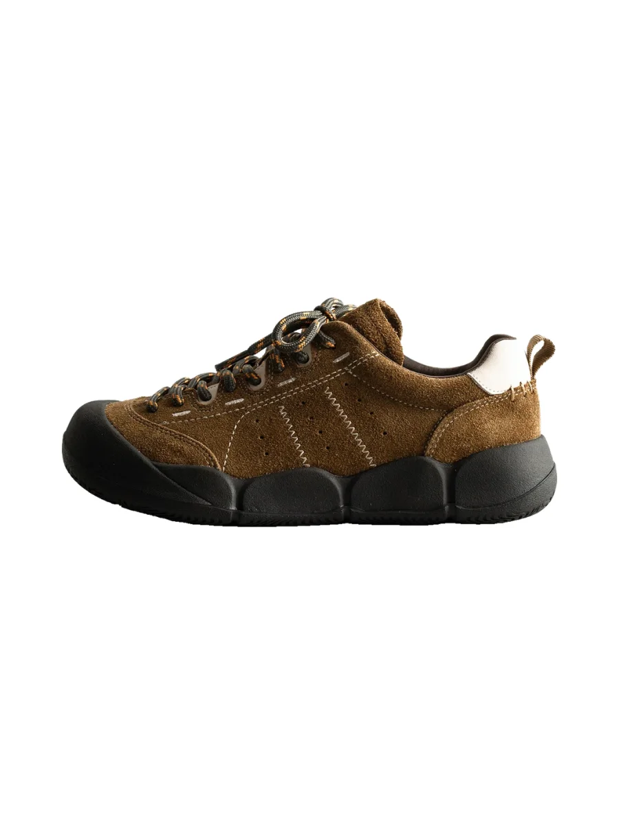 KAIMANLI | Retro Leather Lace-Up Platform Sneakers - 3