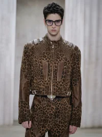 FACEONLAB | Leopard Print Motorcycle Jacket