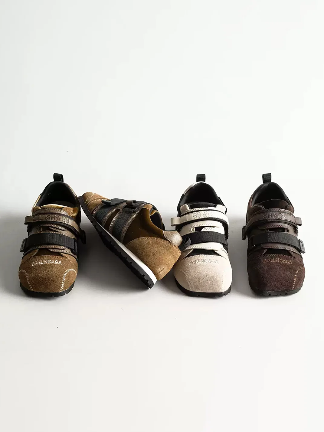 KAIMANLI | Retro Colorblock Hook-and-Loop Platform Sneakers
