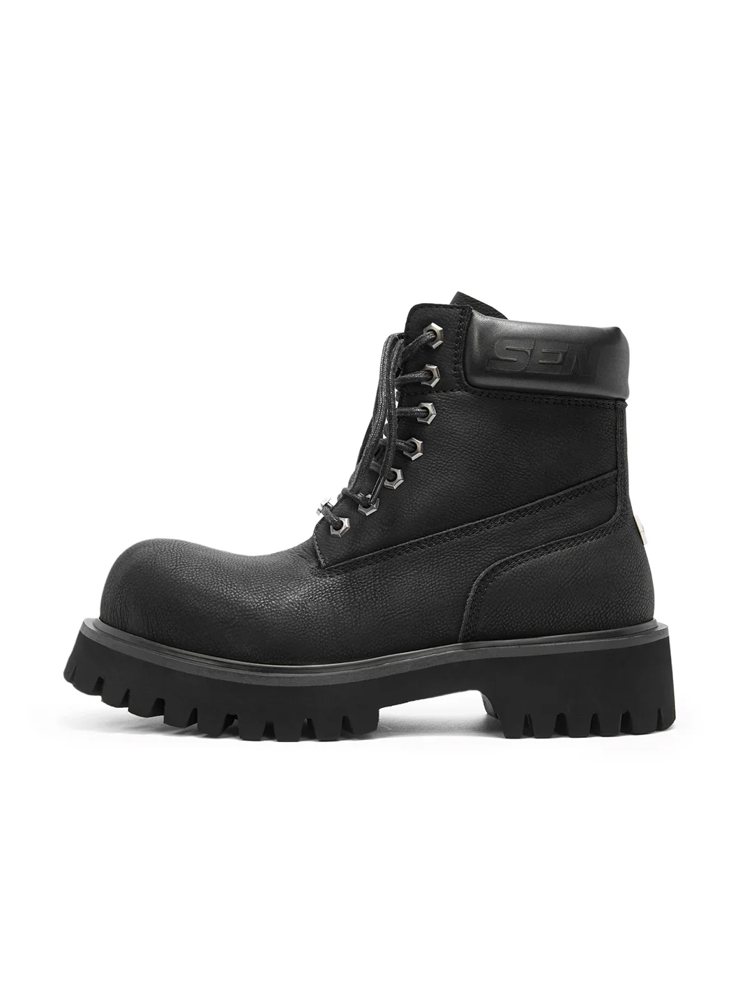 SENGUOGUO | High-Top Thick-Sole Derby Boots