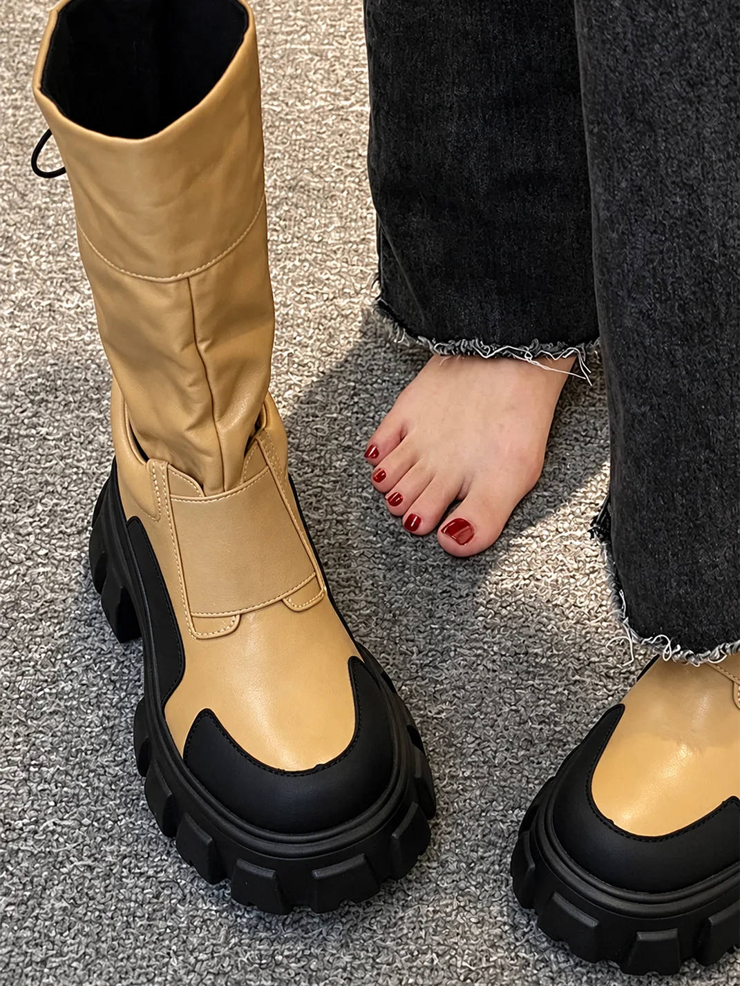 Angel | Drawstring Slim-Fit Combat Ankle Boots