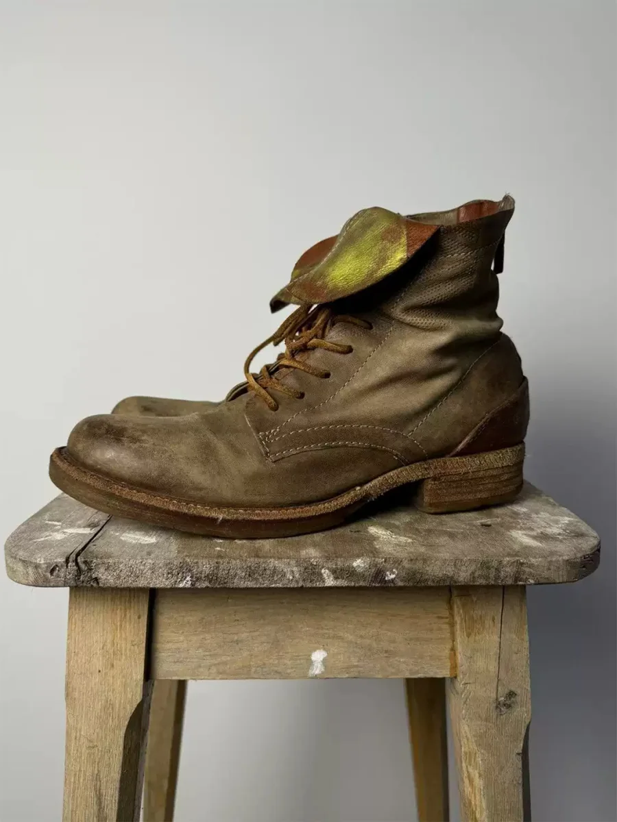 DLMNX | Distressed Leather Ankle Work Boots - 2