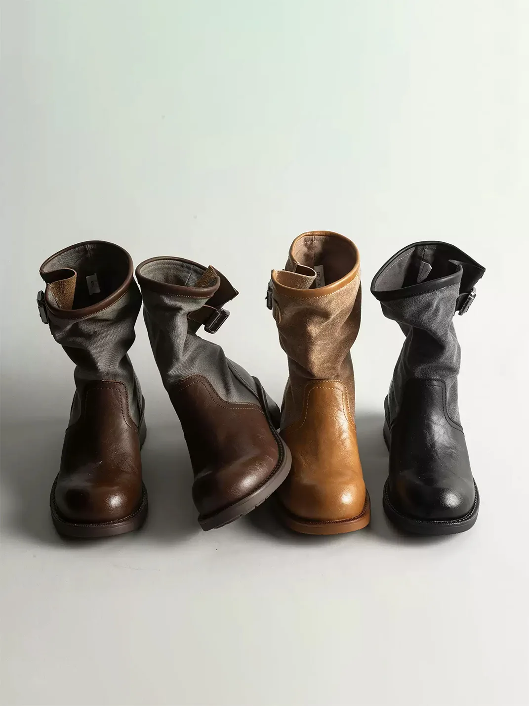 KAIMANLI | Buckle Chunky Heel Western Boots