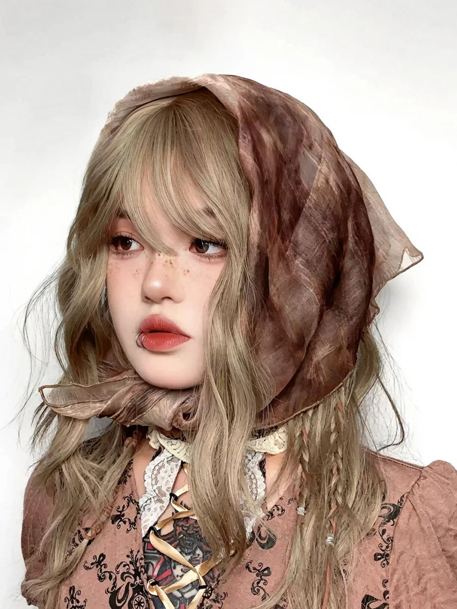 Broken bone | Retro Tie-Dye Triangular Headscarf - 3