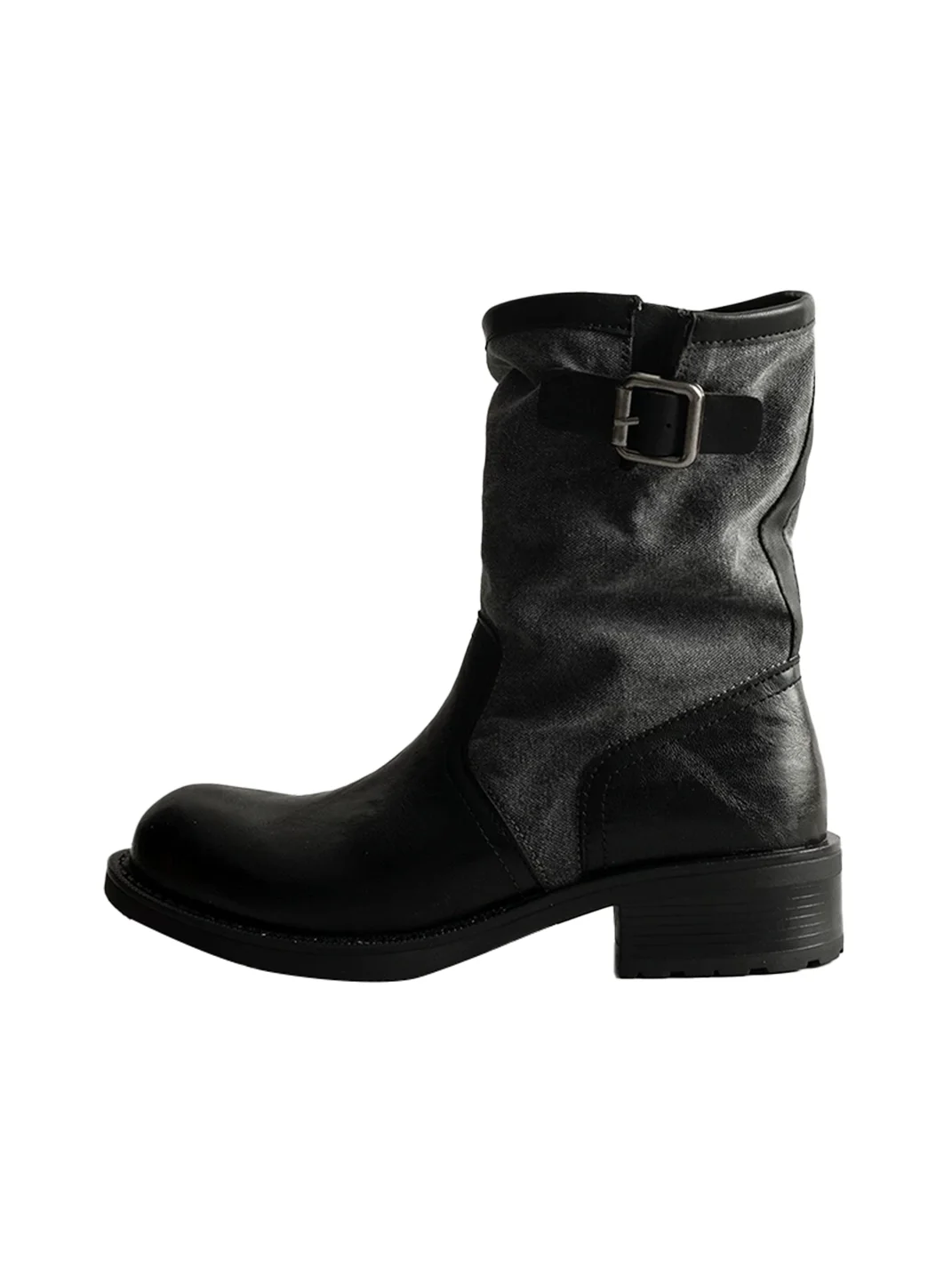 KAIMANLI | Buckle Chunky Heel Western Boots