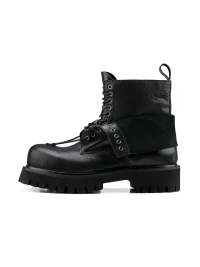HANQIAORIJI | Double Layer Leather Platform Biker Boots